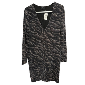 Eclipse metallic bodycon v-neck dress XL